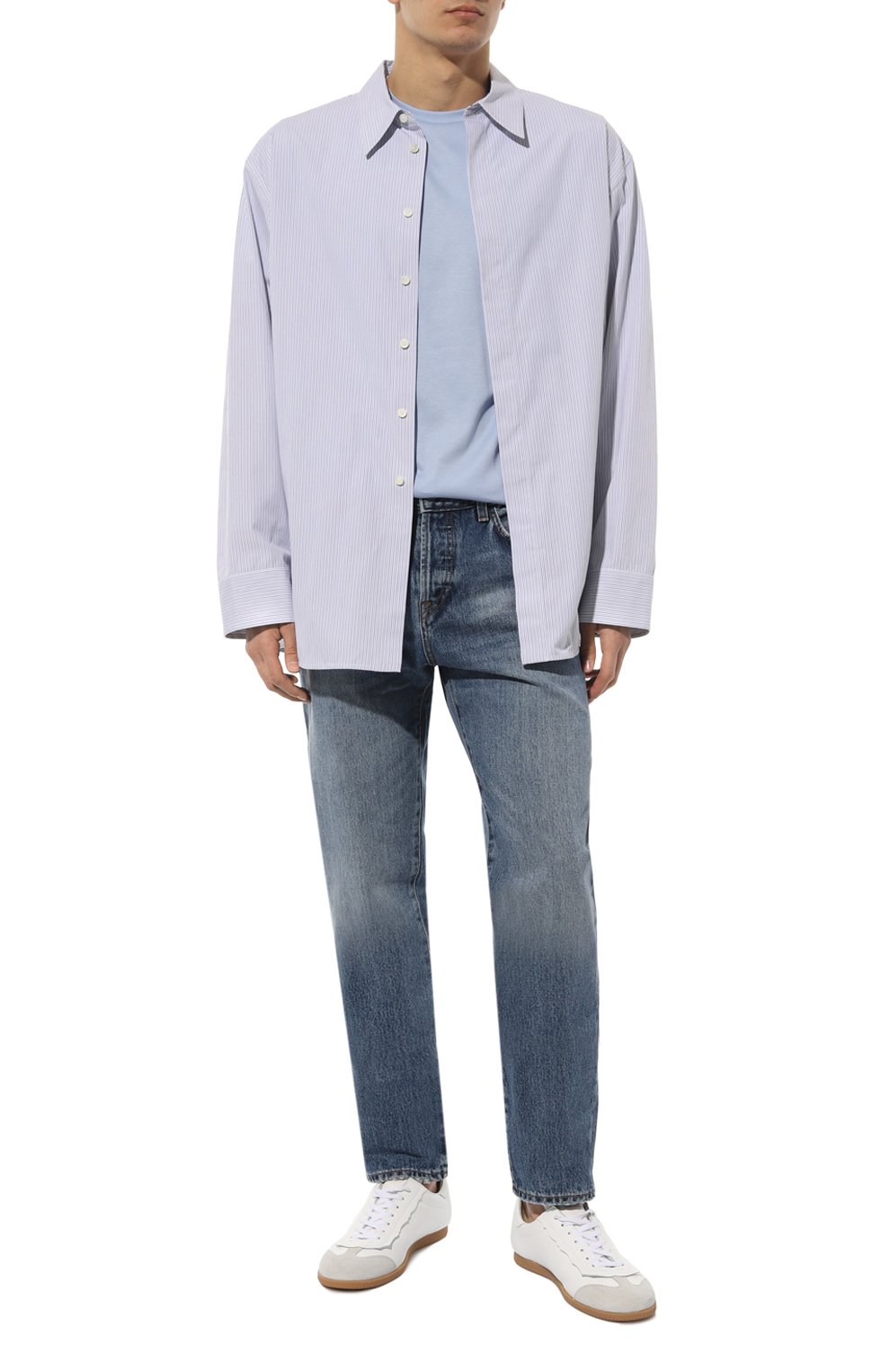 Хлопковая футболка GIORGIO ARMANI голубого цвета по цене 53450 руб., арт. 6LSM90/SJTKZ, фото 2 Хлопковая футболка GIORGIO ARMANI, арт. 6LSM90/SJTKZ, фото 2