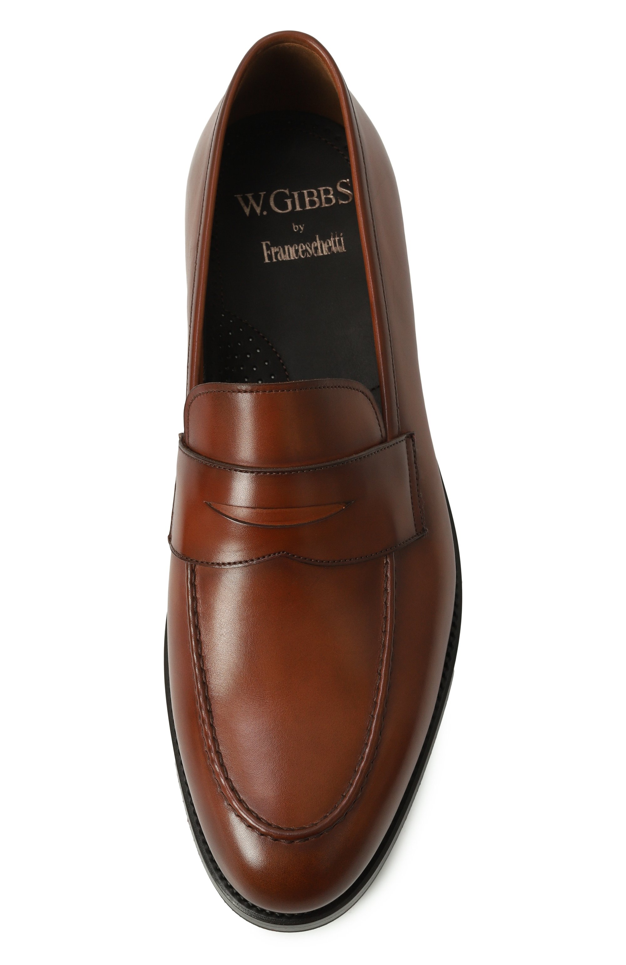 Кожаные пенни-лоферы W.GIBBS светло-коричневого цвета по цене 63100 руб., арт. 0354003, фото 6 Кожаные пенни-лоферы W.GIBBS, арт. 0354003, фото 6