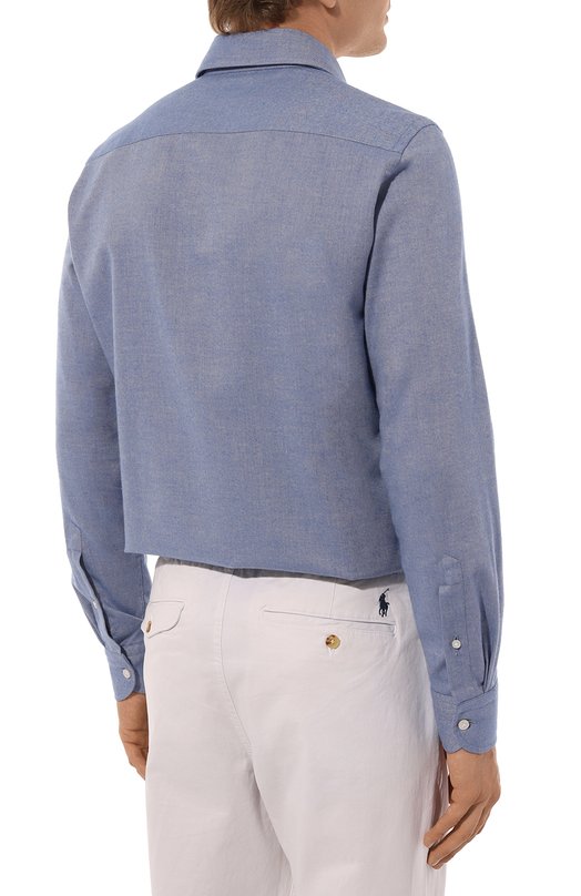 Рубашка из хлопка и шерсти Sonrisa Синий, фото 4