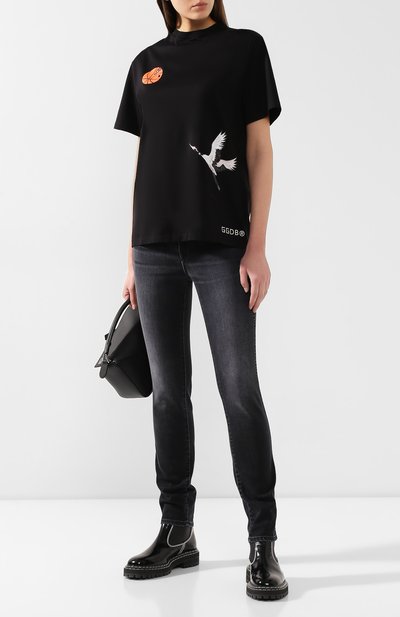 Хлопковая футболка GOLDEN GOOSE DELUXE BRAND черного цвета по цене 13050 руб., арт. G35WP024.D2, фото 2 Хлопковая футболка GOLDEN GOOSE DELUXE BRAND, арт. G35WP024.D2, фото 2