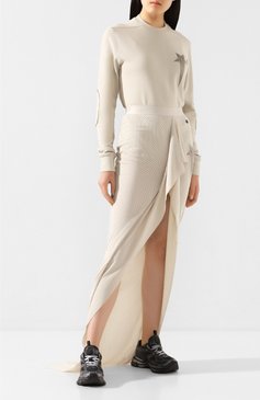 Женская юбка rick owens x champion RICK OWENS бежевого цвета, арт. CW20S0031/113649 | Фото 2 (Материал внешний: Синтетический материал; Женское Кросс-КТ: Юбка-одежда; Длина Ж (юбки, платья, шорты): Макси; Материал сплава: Проставлено; Драгоценные камни: Проставлено)