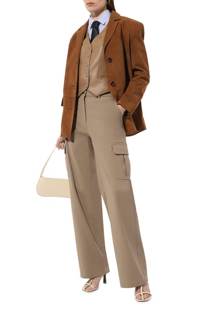 Кожаный жилет NOBLE&BRULEE темно-бежевого цвета по цене 70000 руб., арт. NB70/160224/21, фото 2 Кожаный жилет NOBLE&BRULEE, арт. NB70/160224/21, фото 2