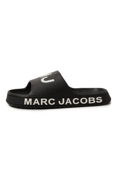 Детские шлепанцы MARC JACOBS (THE) черного цвета, арт. W60131/27-35 | Фото 2 (Материал внешний: Экокожа; Материал сплава: Проставлено; Нос: Не проставлено; Материал внутренний: Текстиль)