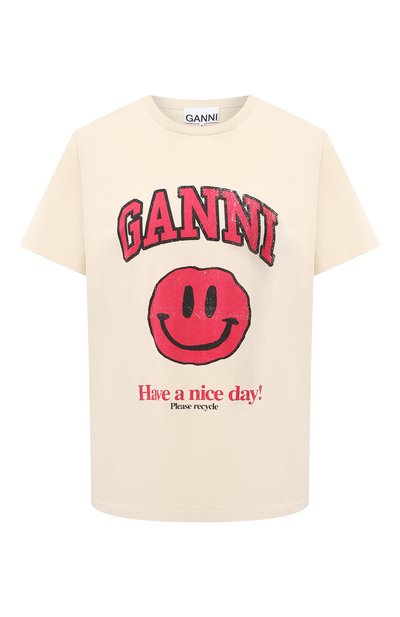 Хлопковая футболка GANNI, арт. T2654, фото 1