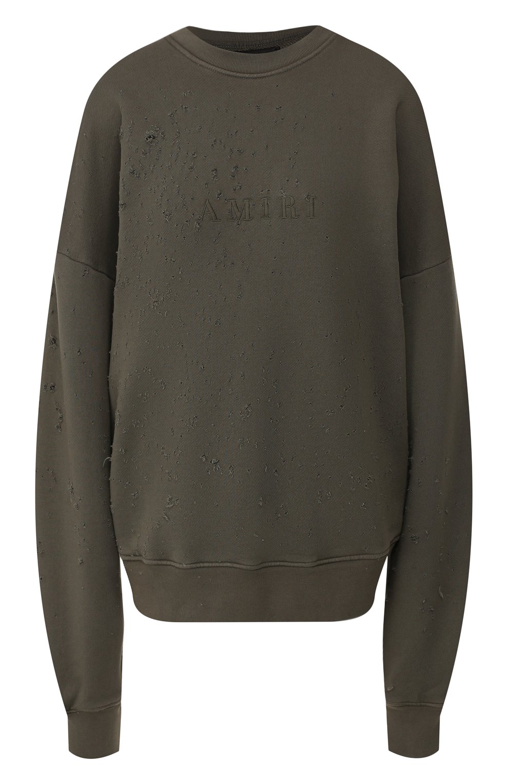 Хлопковый свитшот AMIRI хаки цвета по цене 57950 руб., арт. W9W02197TE, фото 1 Хлопковый свитшот AMIRI, арт. W9W02197TE, фото 1