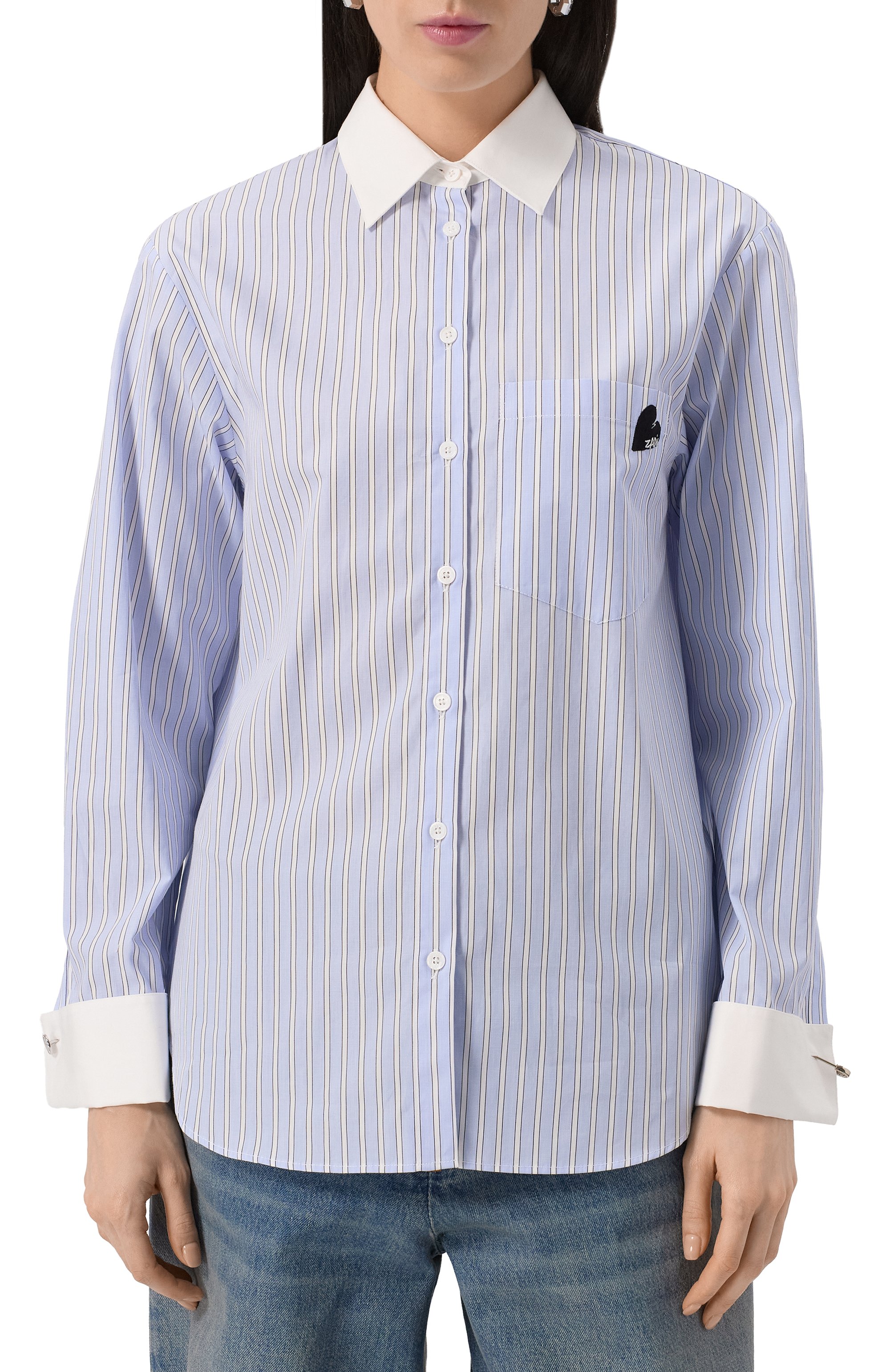 Хлопковая рубашка ZADIG AND VOLTAIRE, арт. WWSH02165, фото 3