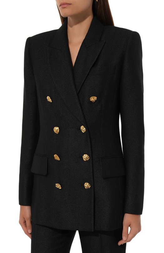 Жакет из шелка и шерсти Chloé CHC23WVE11065 Чёрный  CHC23WVE11065 Фото 3