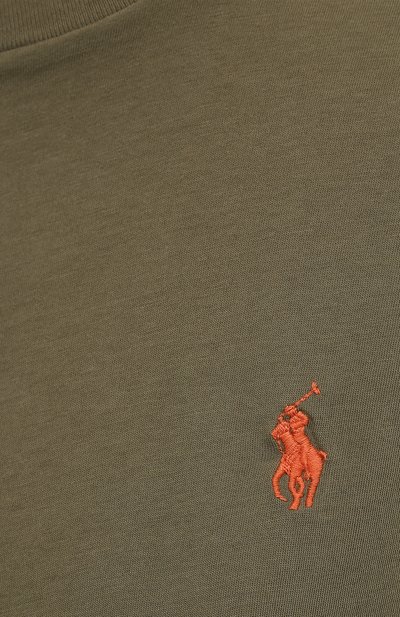 Хлопковая футболка POLO RALPH LAUREN зеленого цвета по цене 8590 руб., арт. 211734144, фото 5 Хлопковая футболка POLO RALPH LAUREN, арт. 211734144, фото 5