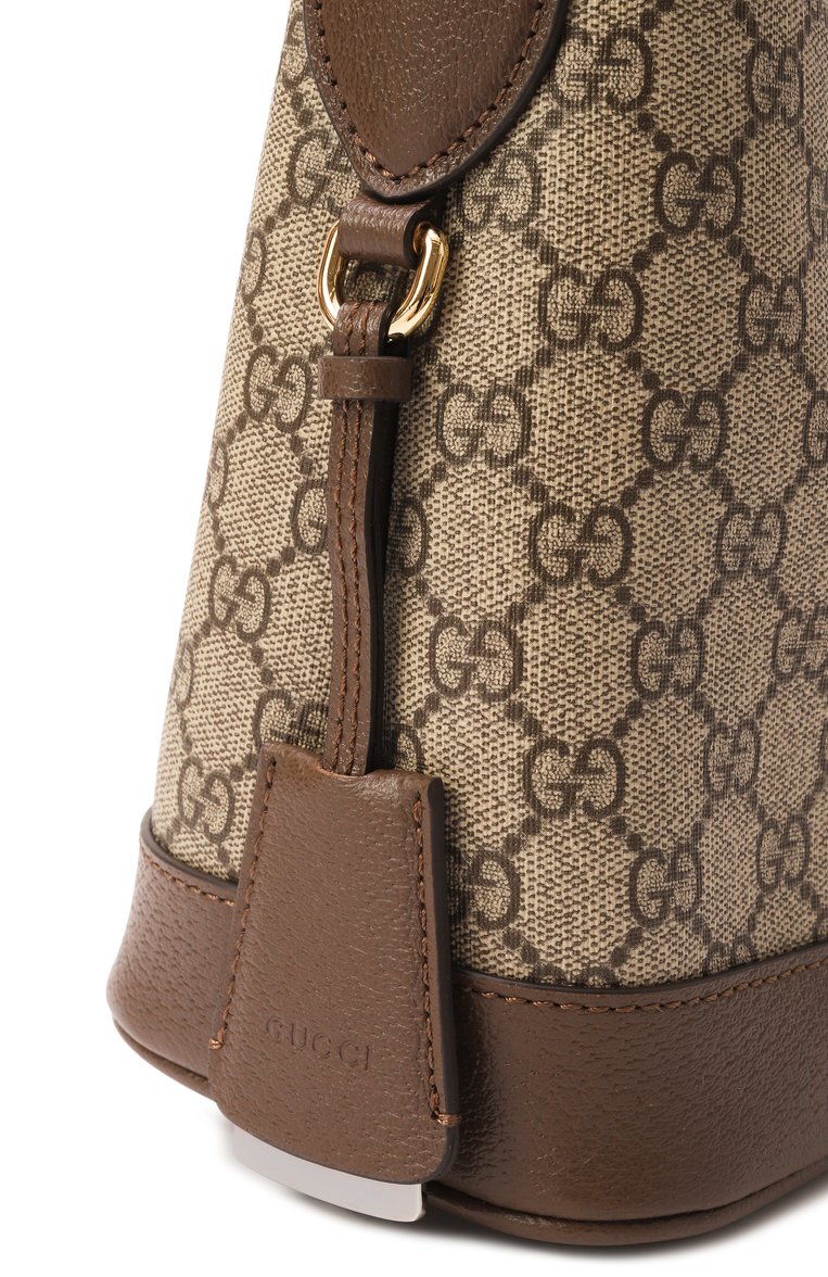 Женская сумка ophidia small GUCCI бежевого цвета, арт. 781402/96IWG | Фото 3 (Материал: Экокожа, Текстиль; Размер: small)