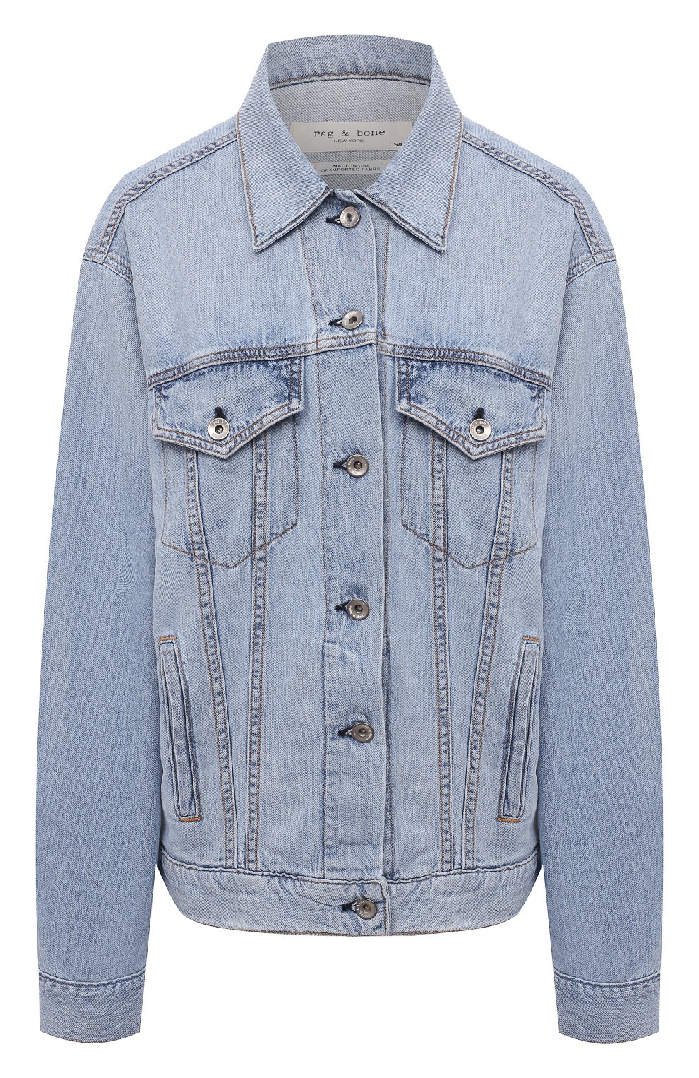 Джинсовая куртка RAG AND BONE голубого цвета по цене 52700 руб., арт. WDD21P1428KSLL, фото 1 Джинсовая куртка RAG AND BONE, арт. WDD21P1428KSLL, фото 1