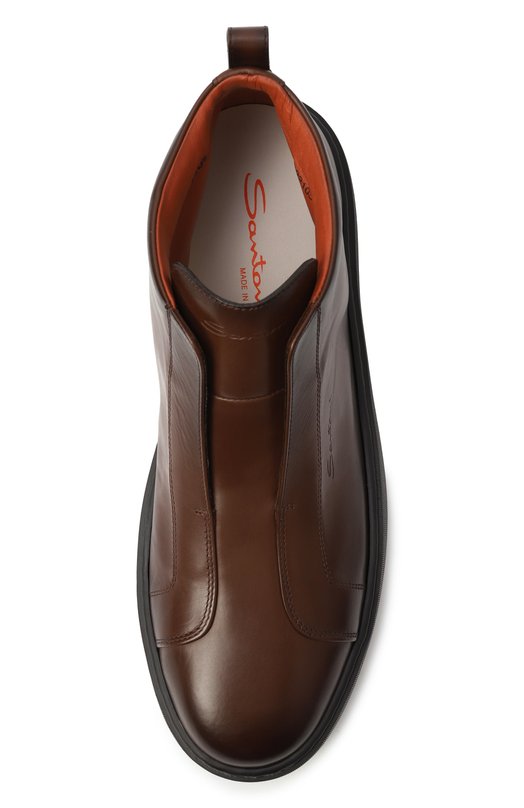 Кожаные кеды Cleanic Santoni MBCG22105SM0T0IL Коричневый  MBCG22105SM0T0IL Фото 6