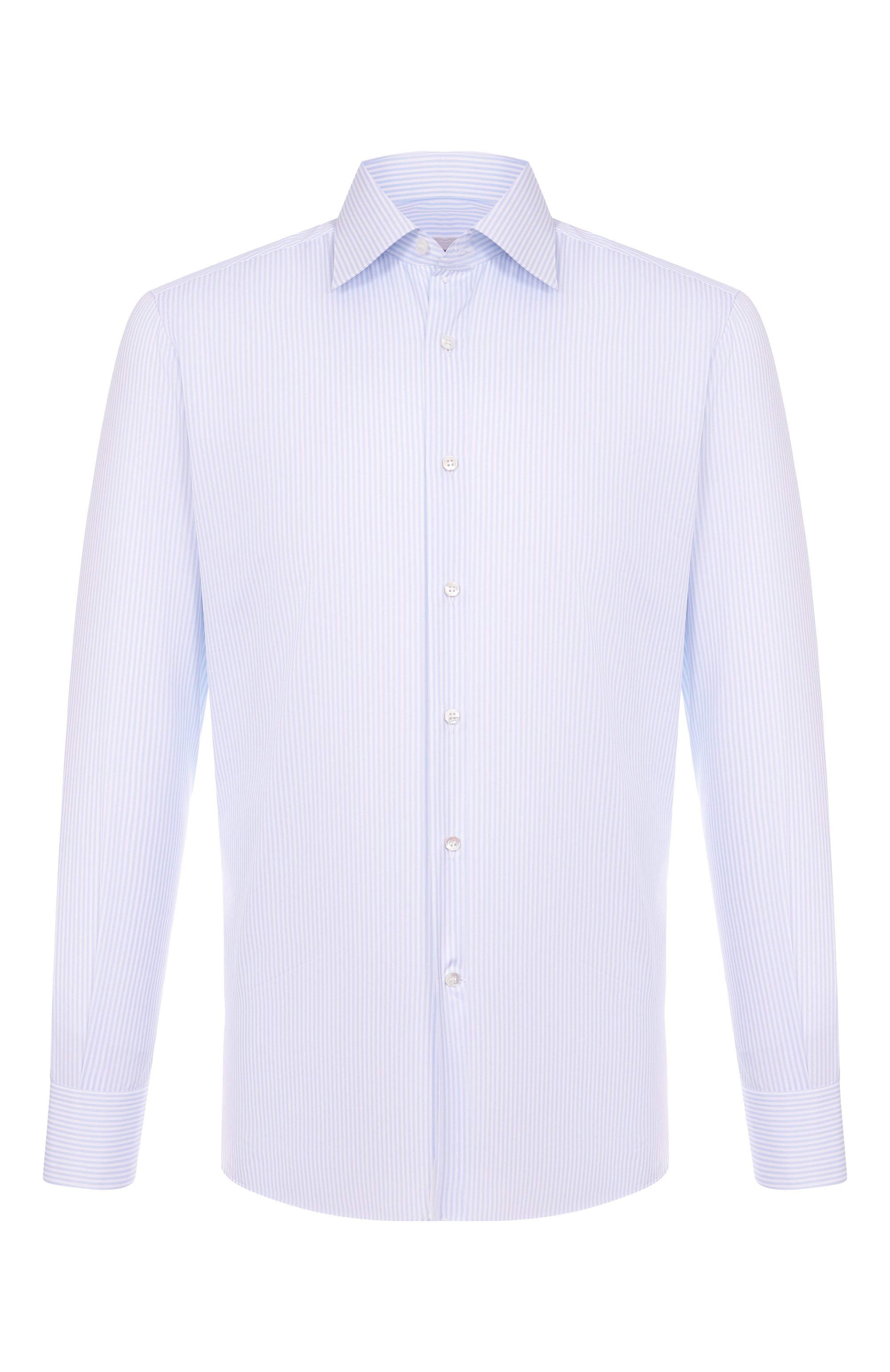 Хлопковая сорочка STEFANO RICCI голубого цвета по цене 95550 руб., арт. MC007467/BN2966, фото 1 Хлопковая сорочка STEFANO RICCI, арт. MC007467/BN2966, фото 1