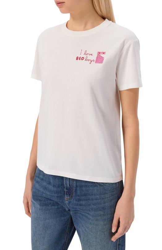 Хлопковая футболка MC2 Saint Barth EMI0002-03772I/EMILIE W Белый  EMI0002-03772I/EMILIE W Фото 3