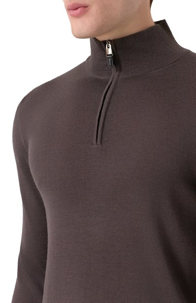 Шерстяной джемпер CANALI темно-коричневого цвета по цене 55350 руб., арт. C0015/MK01149, фото 5 Шерстяной джемпер CANALI, арт. C0015/MK01149, фото 5