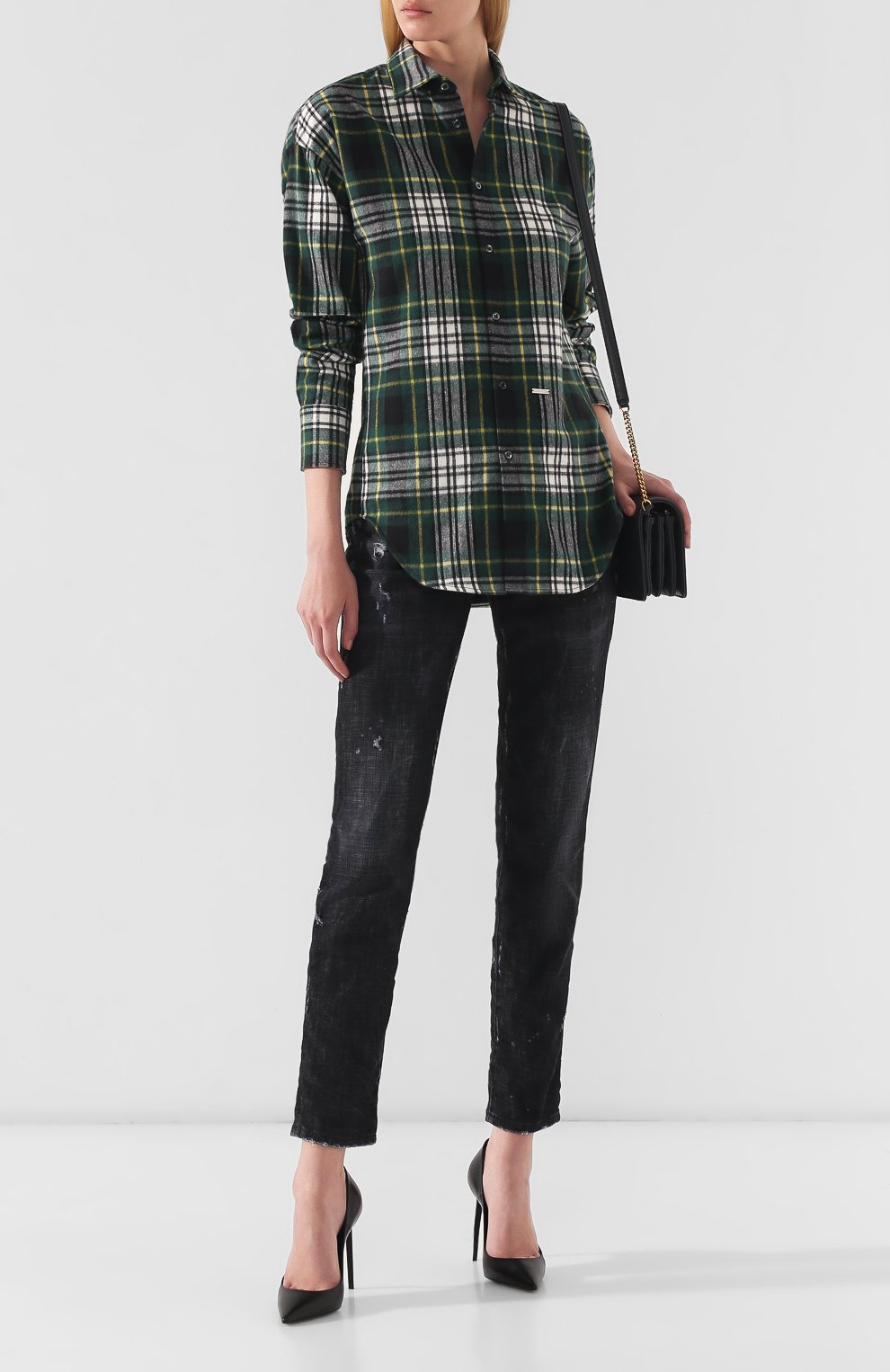 Хлопковая рубашка DSQUARED2 зеленого цвета по цене 39800 руб., арт. S75DL0631/S52013, фото 2 Хлопковая рубашка DSQUARED2, арт. S75DL0631/S52013, фото 2