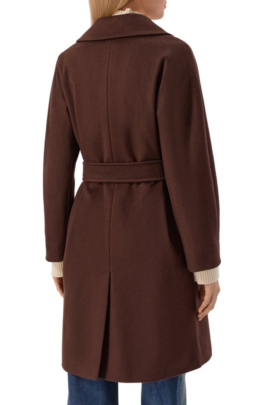 Шерстяное пальто Weekend Max Mara C0RTE Коричневый  C0RTE Фото 4