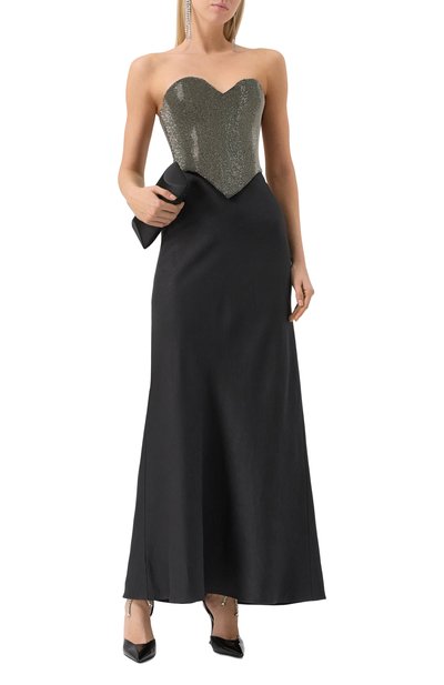 Корсет с отделкой стразами ALINE серебряного цвета по цене 33500 руб., арт. AL081006, фото 2 Корсет с отделкой стразами ALINE, арт. AL081006, фото 2