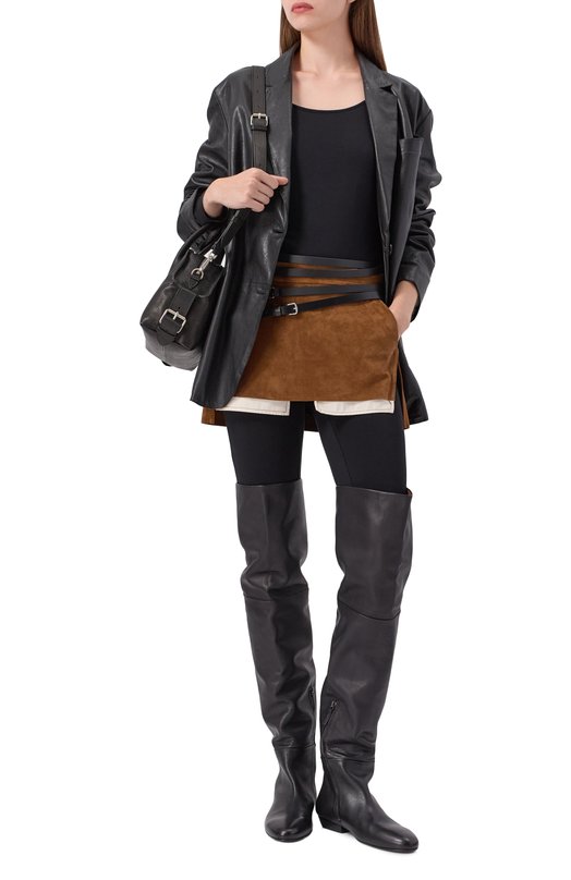 Замшевая юбка Rick Owens RP02E4371/LCS Коричневый  RP02E4371/LCS Фото 2