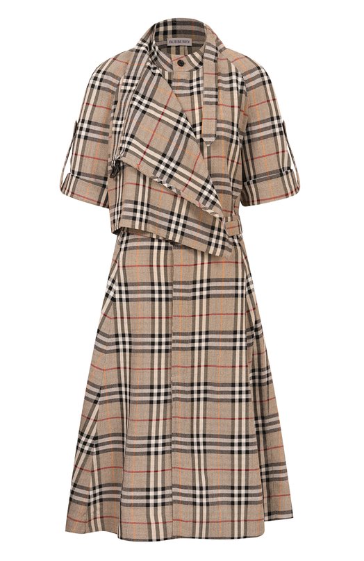 Платье из вискозы и шелка Burberry 8110441 Серый 8110441