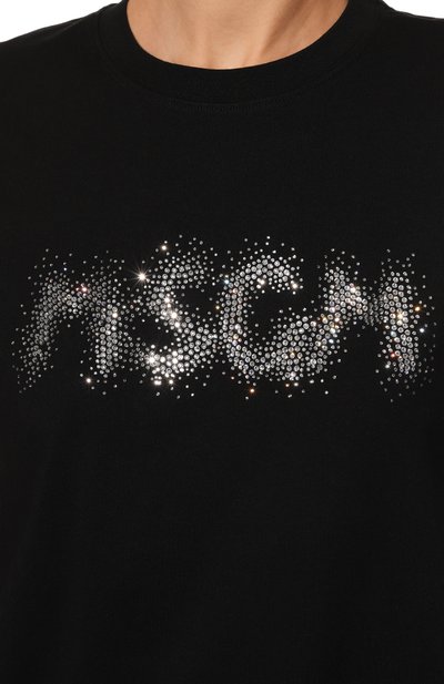 Хлопковая футболка MSGM черного цвета по цене 16050 руб., арт. 3341MDM107 227798, фото 5 Хлопковая футболка MSGM, арт. 3341MDM107 227798, фото 5