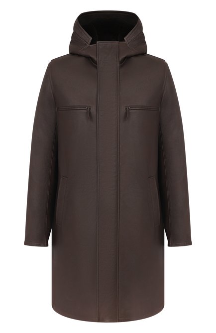 Мужское кожаное пальто с меховой подкладкой MVST, арт. HARLEM/241-00/48-56