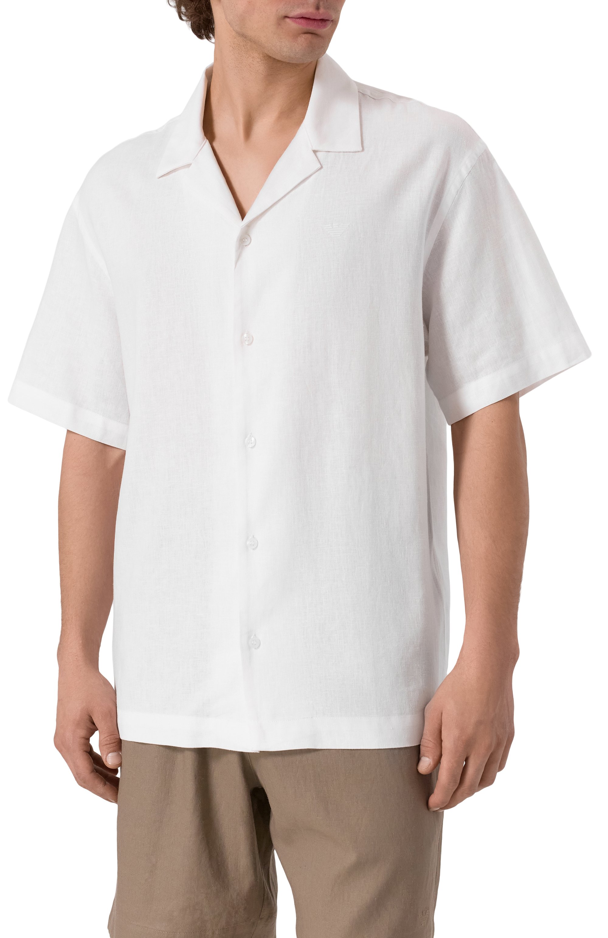 Рубашка изо льна и вискозы EMPORIO ARMANI белого цвета по цене 17700 руб., арт. EM000593/AF12356, фото 3 Рубашка изо льна и вискозы EMPORIO ARMANI, арт. EM000593/AF12356, фото 3