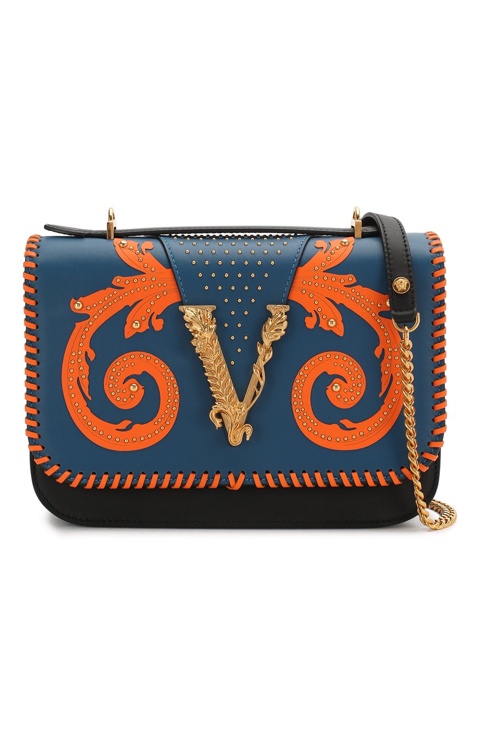 Сумка virtus VERSACE синего цвета по цене 261000 руб., арт. DBFG985/DVRBB, фото 6 Сумка virtus VERSACE, арт. DBFG985/DVRBB, фото 6
