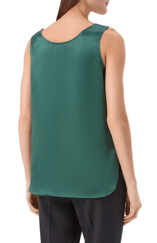 Атласный топ Kiton D51443K03337 Зелёный  D51443K03337 Фото 4