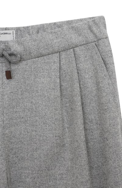 Шерстяные брюки BRUNELLO CUCINELLI серого цвета по цене 60500 руб., арт. BE258P113C, фото 3 Шерстяные брюки BRUNELLO CUCINELLI, арт. BE258P113C, фото 3
