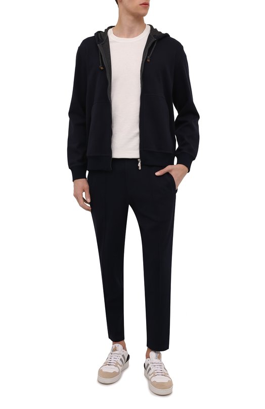 Хлопковые брюки Brunello Cucinelli M0T313212G Синий  M0T313212G Фото 2