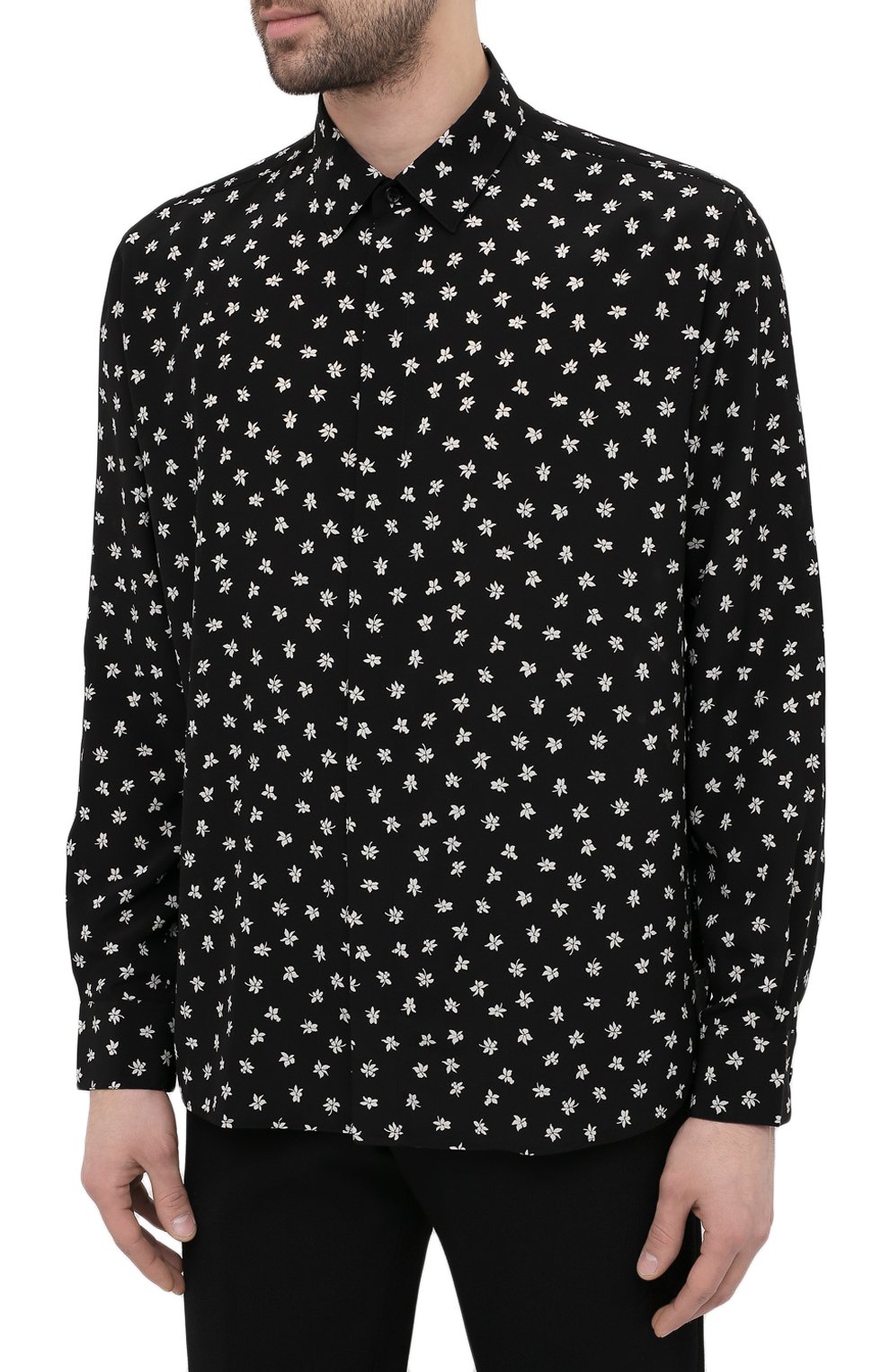 Шелковая рубашка SAINT LAURENT, арт. 646850/Y2C86, фото 3