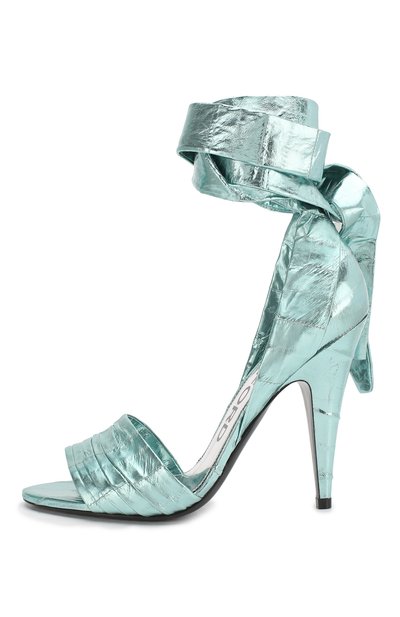 Кожаные босоножки TOM FORD голубого цвета по цене 131000 руб., арт. W2652N-EEE001, фото 3 Кожаные босоножки TOM FORD, арт. W2652N-EEE001, фото 3