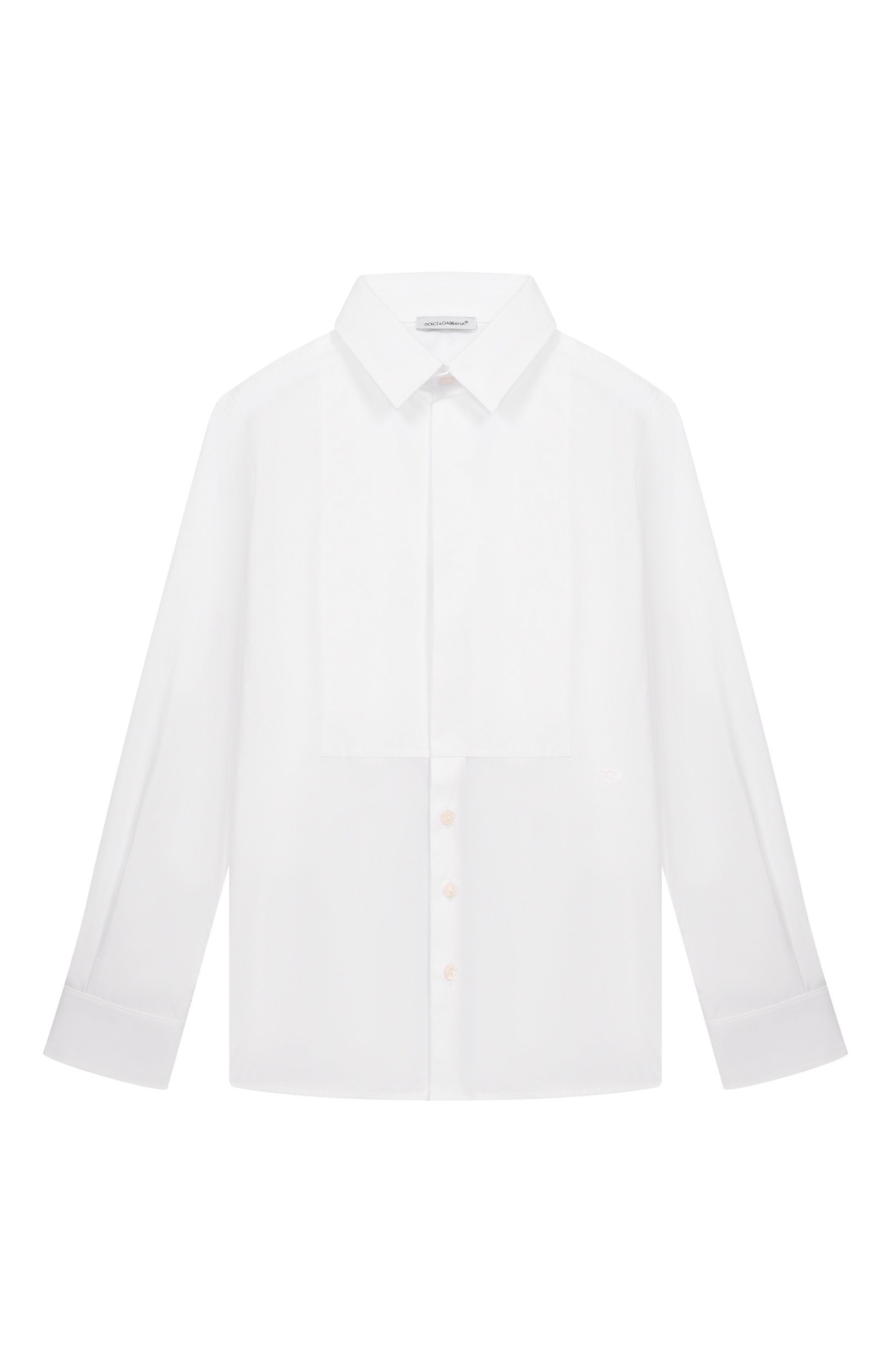 Хлопковая рубашка DOLCE & GABBANA белого цвета по цене 47800 руб., арт. L43S88/G7P1X_001, фото 1 Хлопковая рубашка DOLCE & GABBANA, арт. L43S88/G7P1X_001, фото 1