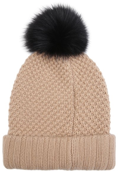 Шапка фактурной вязки с помпоном из меха песца BURBERRY, арт. 3952433, фото 2