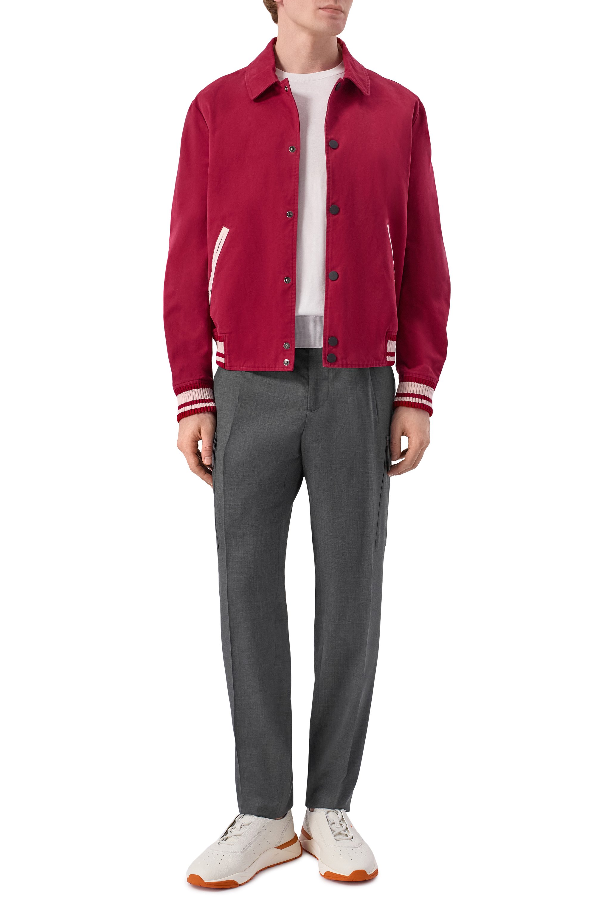 Хлопковый бомбер KITON бордового цвета по цене 347000 руб., арт. UGK153K0739H, фото 2 Хлопковый бомбер KITON, арт. UGK153K0739H, фото 2