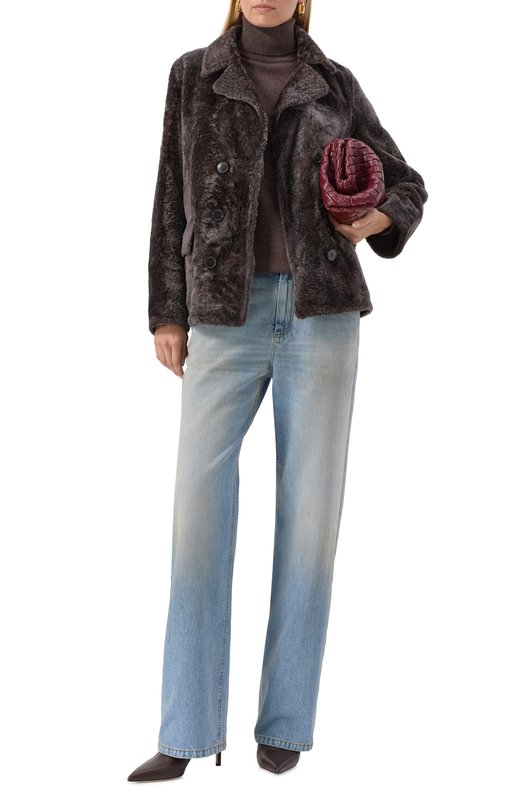 Дубленка из овчины Yves Salomon 25WYV64164MELA Коричневый  25WYV64164MELA Фото 2