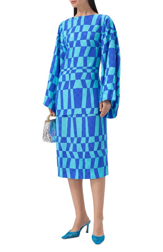 Блузка из вискозы Dries Van Noten 010711/3034 Синий  010711/3034 Фото 2