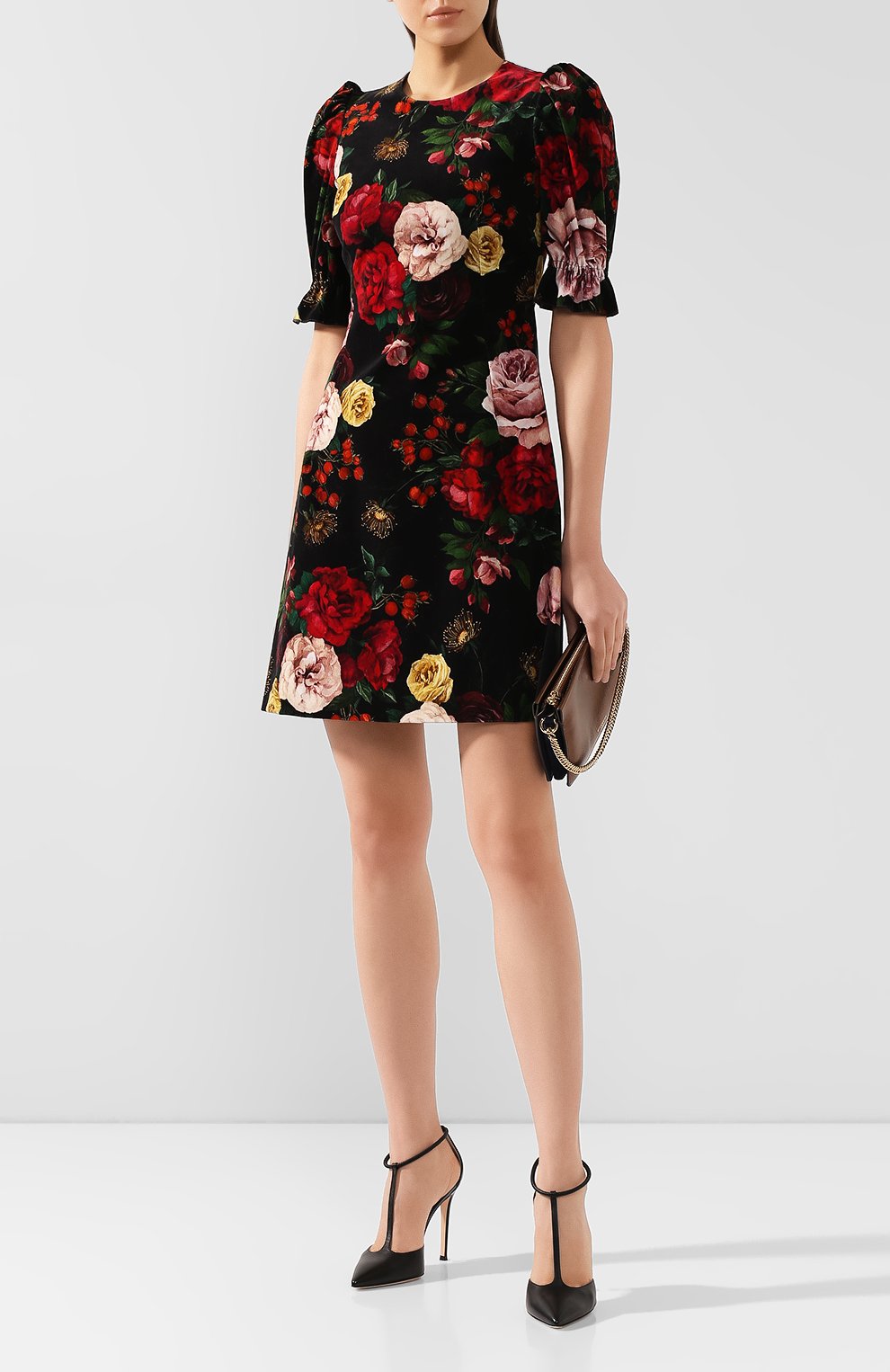 Хлопковое платье DOLCE & GABBANA черного цвета по цене 212500 руб., арт. F6F5QT/FSWBS, фото 2 Хлопковое платье DOLCE & GABBANA, арт. F6F5QT/FSWBS, фото 2