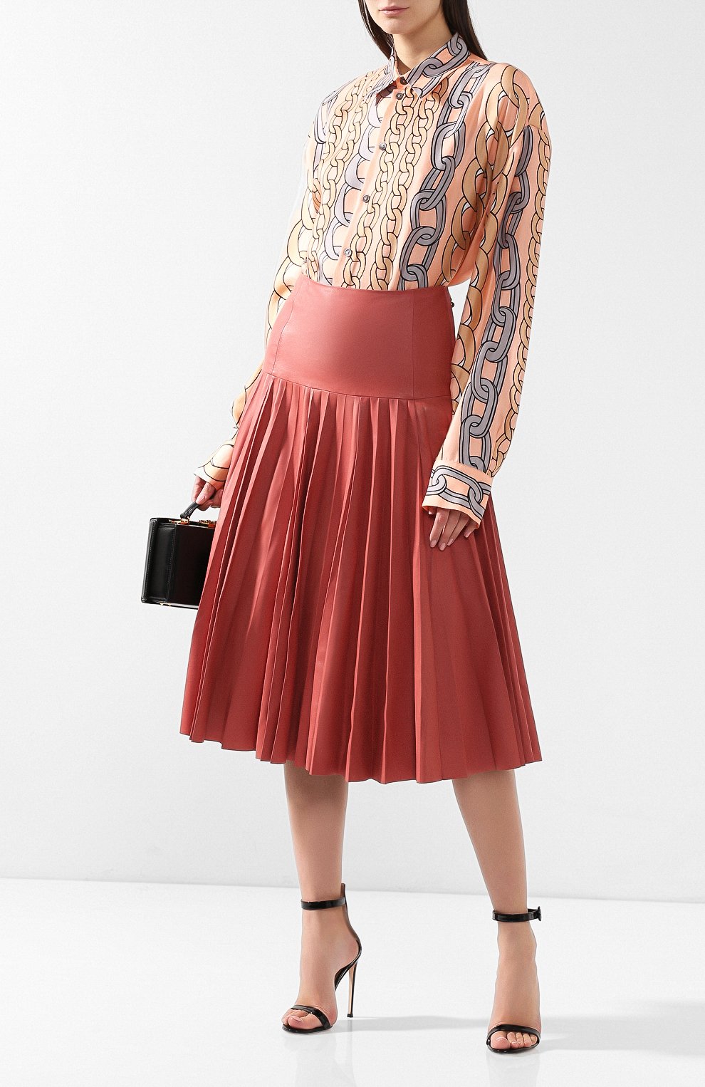 Кожаная юбка MARNI, арт. G0MX0092FU/LA709, фото 2