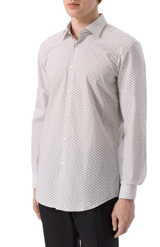 Хлопковая рубашка HUGO 50555318 Белый  50555318 Фото 3