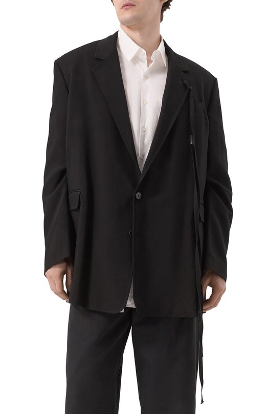 Пиджак из вискозы Ann Demeulemeester B0012470/FA558 Чёрный  B0012470/FA558 Фото 4