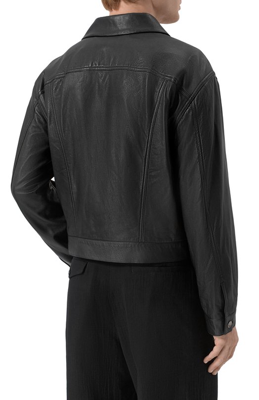 Кожаная куртка Ann Demeulemeester B0012717/LT038 Чёрный  B0012717/LT038 Фото 4