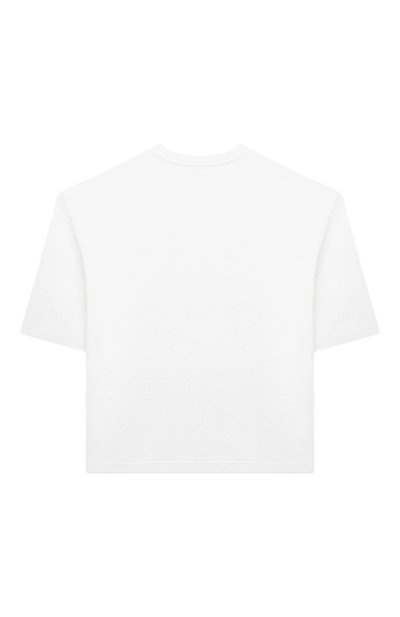 Хлопковая футболка MSGM KIDS белого цвета по цене 9725 руб., арт. F4MSJGTH143, фото 2 Хлопковая футболка MSGM KIDS, арт. F4MSJGTH143, фото 2