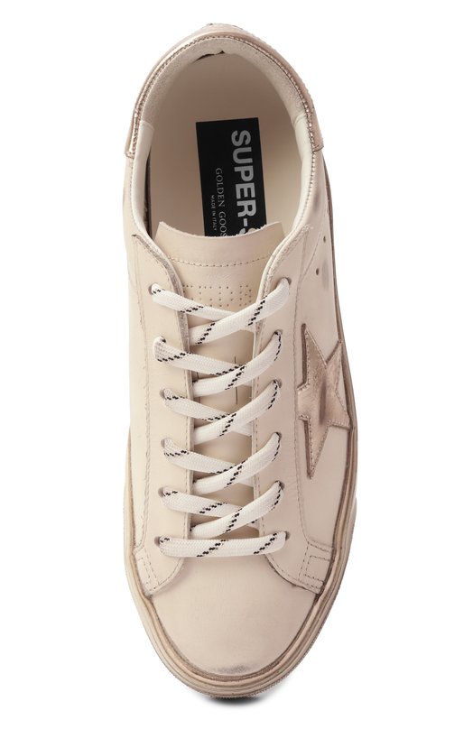 Кожаные кеды Super-Star Golden Goose Deluxe Brand GWF00101.F007558 Кремовый  GWF00101.F007558 Фото 6