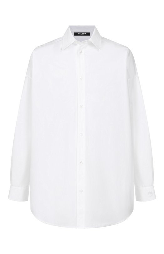 Хлопковая рубашка Balmain GH1HS500/CG39 Белый GH1HS500/CG39