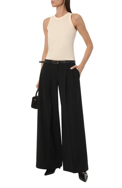 Хлопковая майка LOULOU DE SAISON кремового цвета по цене 8230 руб., арт. P0S0, фото 2 Хлопковая майка LOULOU DE SAISON, арт. P0S0, фото 2