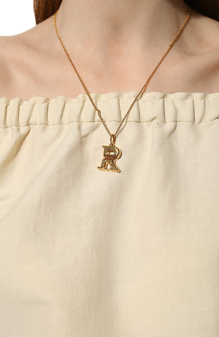 Женская подвеска на цепочке alphabet r CHLOÉ золотого цвета, арт. CHC20SF02RCB7 | Фото 2 (Материал: Металл; Региональные ограничения белый список (Axapta Mercury): Не проставлено; Нос: Не проставлено)