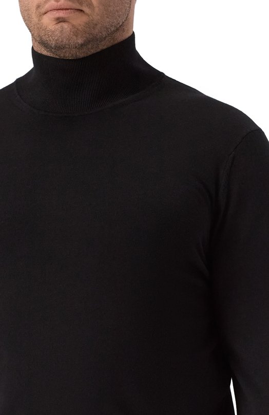 Водолазка из шерсти и шелка BOSS 50550015 Чёрный  50550015 Фото 5