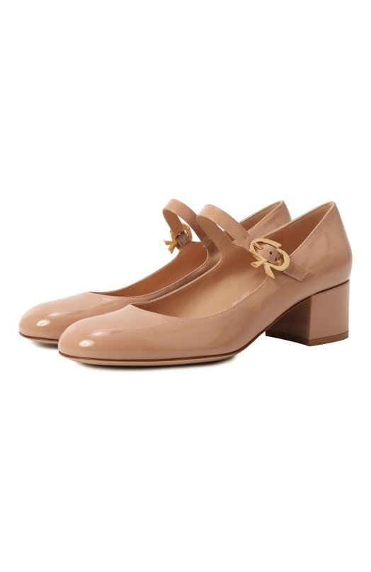 Лакированные туфли Mary Ribbon 45 Gianvito Rossi G22101.45RIC.VERPEAH Бежевый G22101.45RIC.VERPEAH
