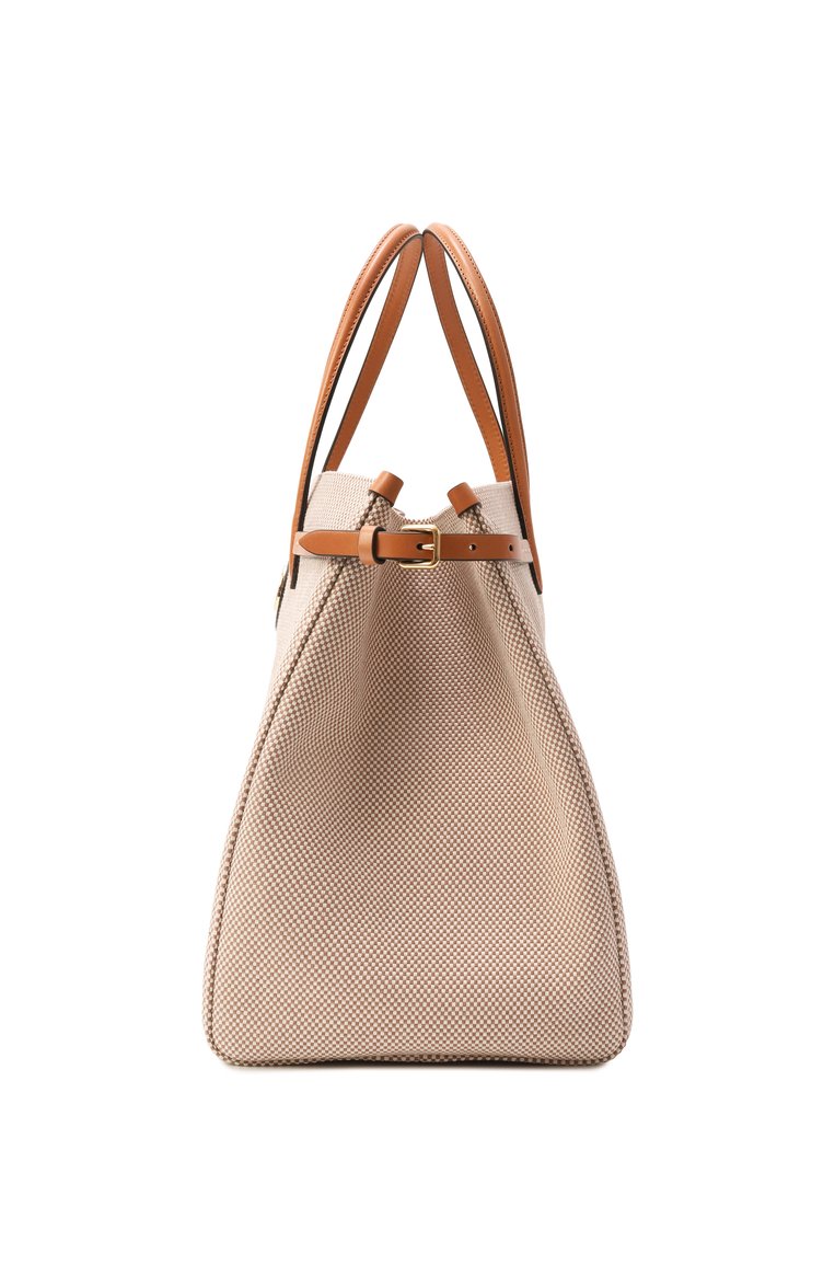 Женская сумка-тоут antibes medium VALENTINO бежевого цвета, арт. 6W2B0R19/EZT | Фото 4 (Ремень/цепочка: На ремешке; Материал: Текстиль; Размер: medium)